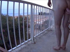 SHY EXHIBITIONIST DILDOING ON THE BALCONY